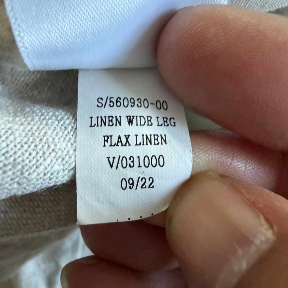 Old Navy Linen Blend Wide Leg Pants Womens XS Beige High Rise Pull On Flax - Picture 13 of 13